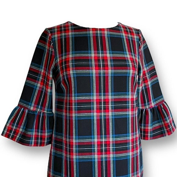 Vineyard Vines Womens Greenwich Dress Sz 00 Jolly Plaid Flutter Sleeve Preppy - Picture 6 of 8